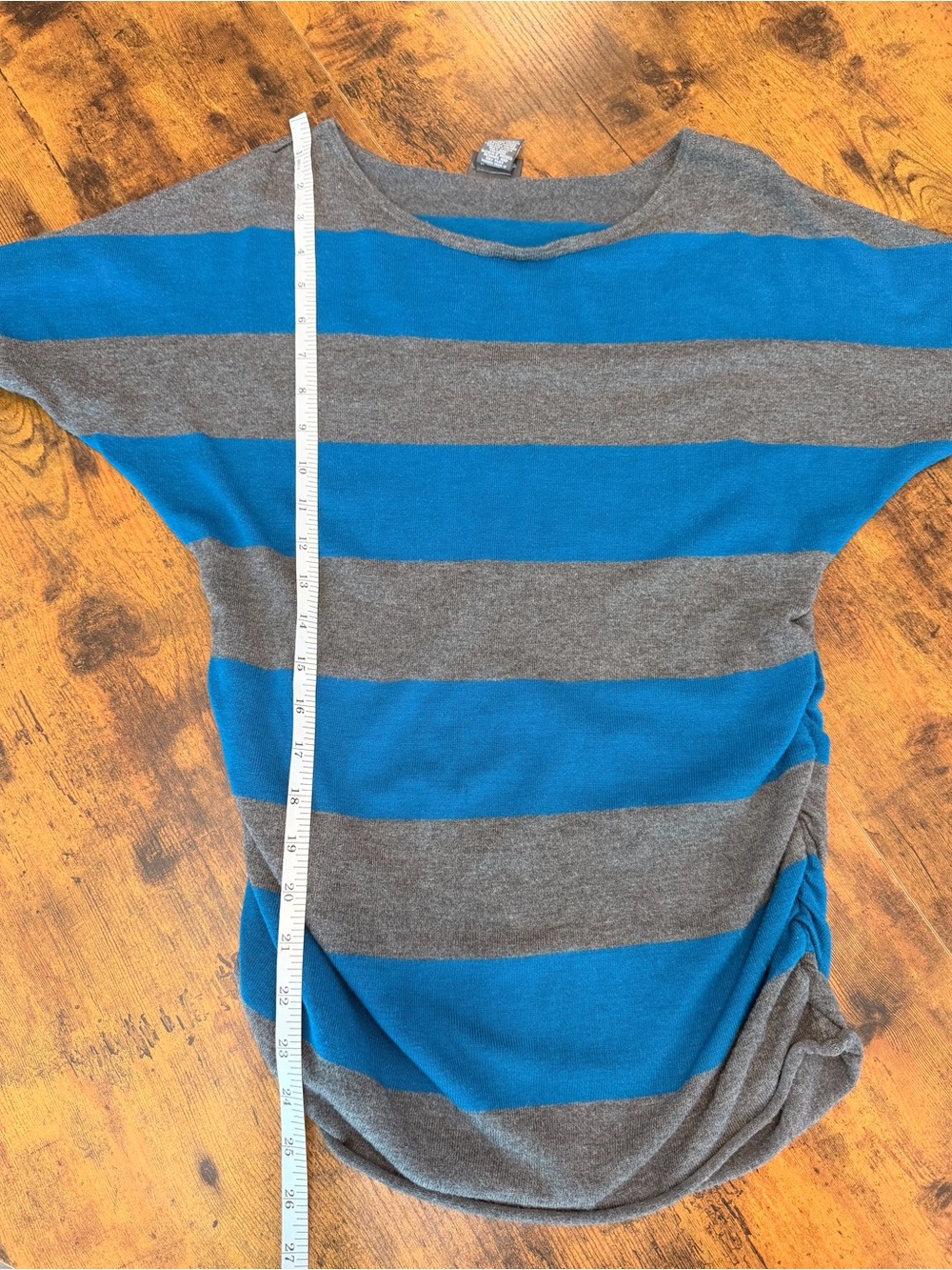 Dots Vintage Y2K Women's Medium Striped Sweater Shirt Retro Blue Gray Casual Tee - Picture 11 of 12